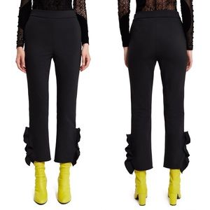Opening Ceremony Black Cropped Pants with Ruffle Detail